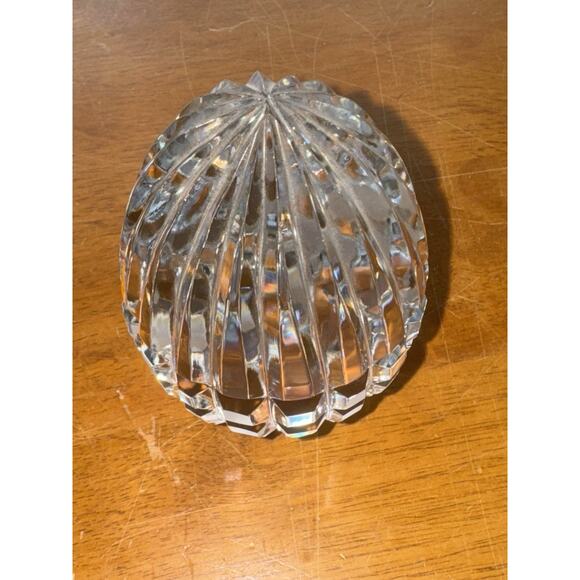 Hand Cut Lead Crystal Egg Poland Decor Paperweight Polonia Easter Figurine Heavy - Picture 7 of 10